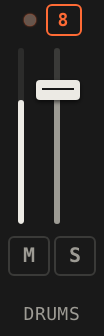 A channel strip with its capture dot lit and waiting for the next bar line