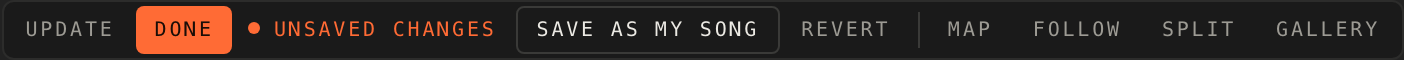 The stage bar reading Unsaved changes, with Save, Save as new and Revert