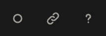 The right end of the top bar: the record dot, the share icon, the help button and the account button
